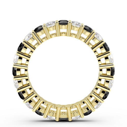 4 Prong Round Yellow Gold Lab Grown Eternity Diamond Rings