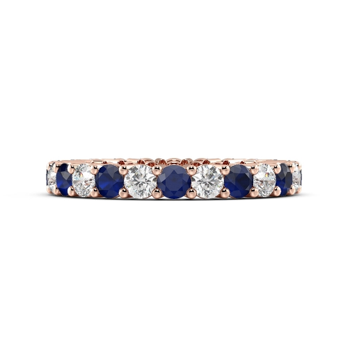 4 Prong Round Rose Gold And diamond Lab Grown Eternity Diamond Rings