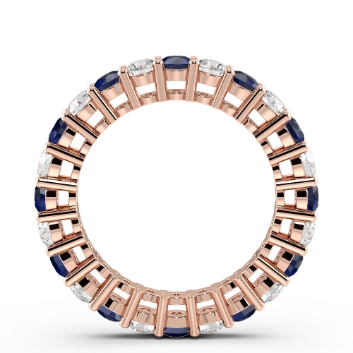 4 Prong Round Rose Gold And diamond Lab Grown Eternity Diamond Rings