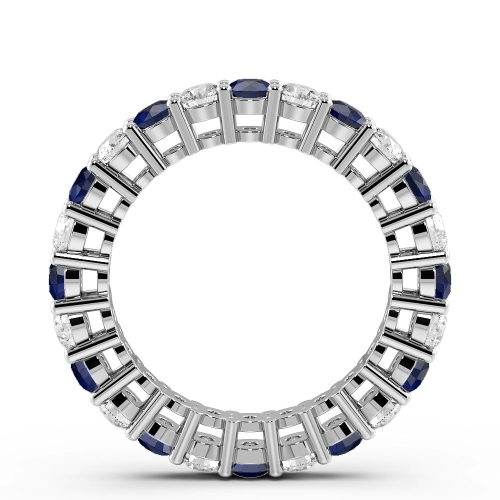 4 Prong Round White Gold And diamond Lab Grown Full Eternity Diamond Rings