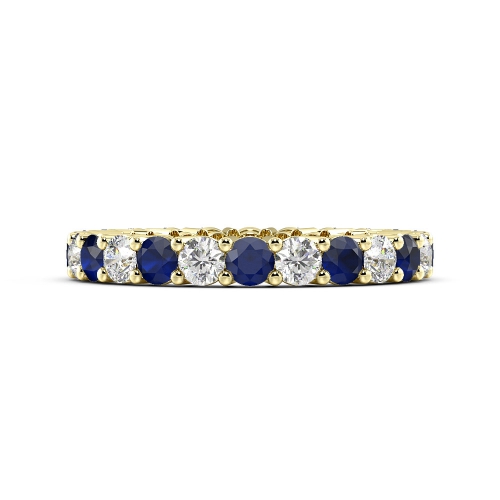 4 Prong Round Yellow Gold And diamond Lab Grown Eternity Diamond Rings
