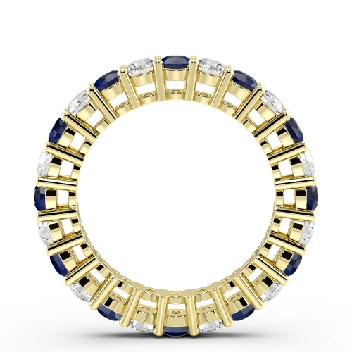 4 Prong Round Yellow Gold And diamond Lab Grown Eternity Diamond Rings