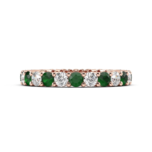 4 Prong Round Rose Gold And diamond Lab Grown Eternity Diamond Rings