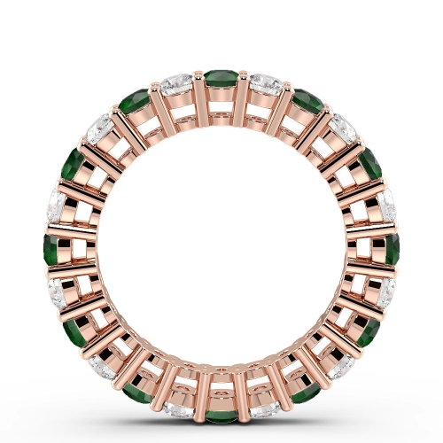 4 Prong Round Rose Gold And diamond Lab Grown Eternity Diamond Rings
