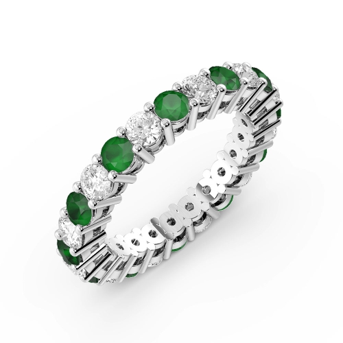 4 Prong Round White Gold And diamond Lab Grown Full Eternity Diamond Rings