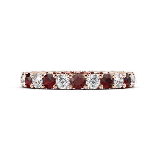 4 Prong Round Rose Gold And diamond Lab Grown Eternity Diamond Rings