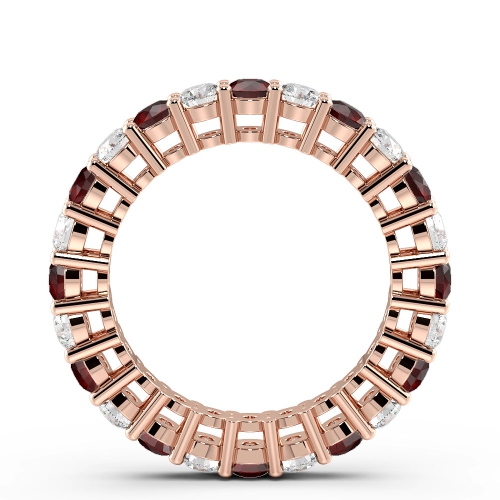 4 Prong Round Rose Gold And diamond Lab Grown Eternity Diamond Rings