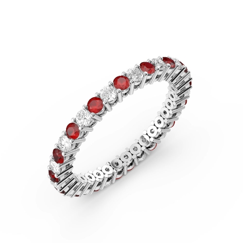 4 Prong Round And diamond Lab Grown Eternity Diamond Rings