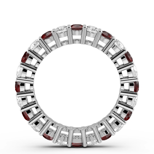 4 Prong Round White Gold And diamond Lab Grown Full Eternity Diamond Rings