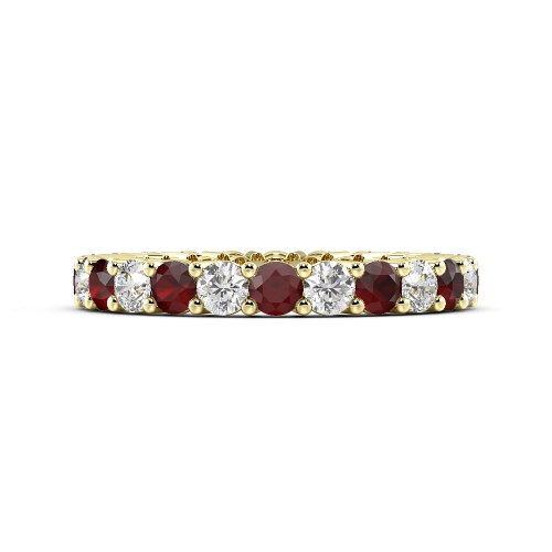 4 Prong Round Yellow Gold And diamond Lab Grown Eternity Diamond Rings