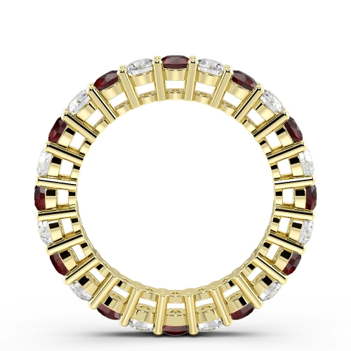 4 Prong Round Yellow Gold And diamond Lab Grown Eternity Diamond Rings