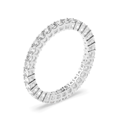 4 Prong Round Shape Classic Full Diamond Eternity Ring (2.00mm - 3.00mm)