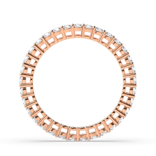 4 Prong Round Rose Gold and Eternity Diamond Rings