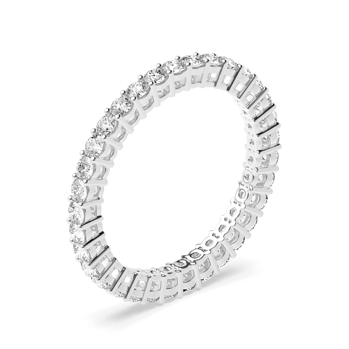 4 Prong Round White Gold and Full Eternity Diamond Rings