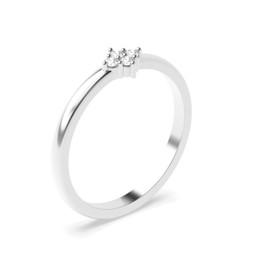 Pave Setting Round Platinum Cluster Engagement Rings