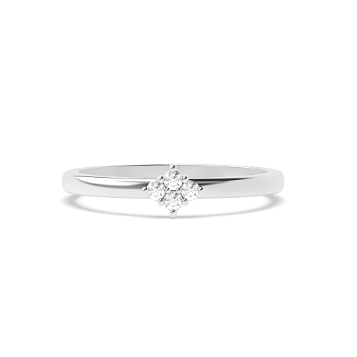 Pave Setting Round Platinum Ecliptic cascade Promise Engagement Rings