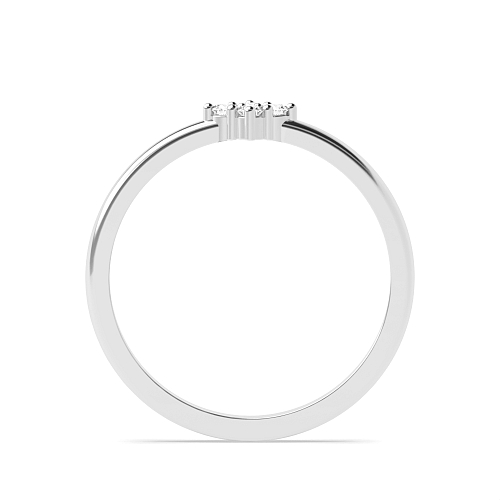 Pave Setting Round Platinum Ecliptic cascade Promise Engagement Rings