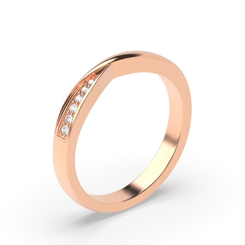 Pave Setting Round Rose Gold Twisted Eternity Diamond Rings