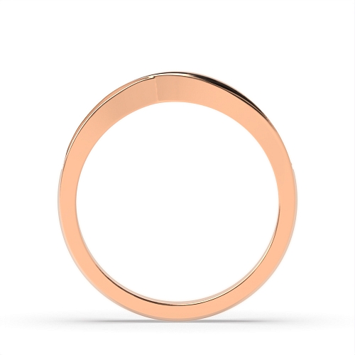 Pave Setting Round Rose Gold Twisted Eternity Diamond Rings