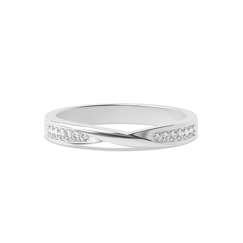 Pave Setting Round Twisted Naturally Mined Eternity Diamond Rings