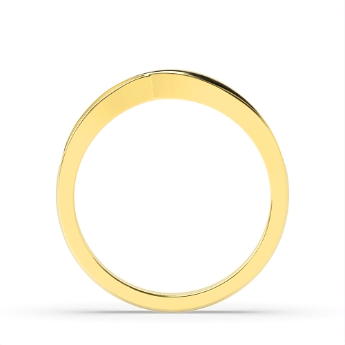 Pave Setting Round Yellow Gold Twisted Eternity Diamond Rings
