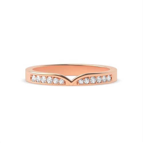 Pave Setting Round Rose Gold Shapped Eternity Diamond Rings