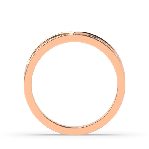 Pave Setting Round Rose Gold Shapped Eternity Diamond Rings