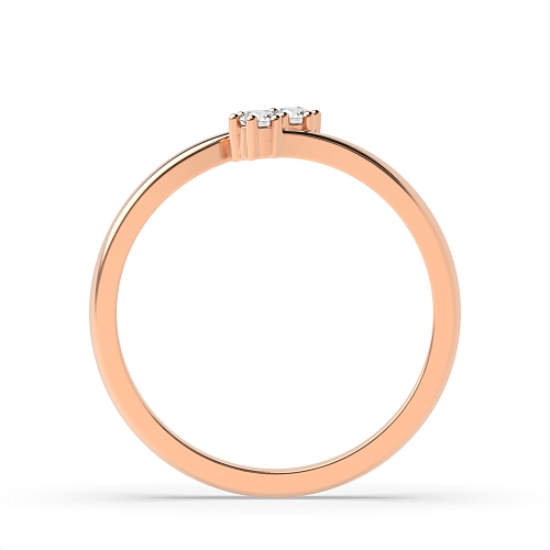 6 Prong Round Rose Gold Twist Minimalist Engagement Rings