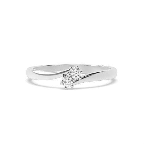 6 Prong Round Platinum Twist Promise Engagement Rings
