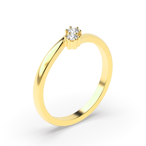 6 Prong Round Yellow Gold Twist Toi Et Moi Engagement Rings