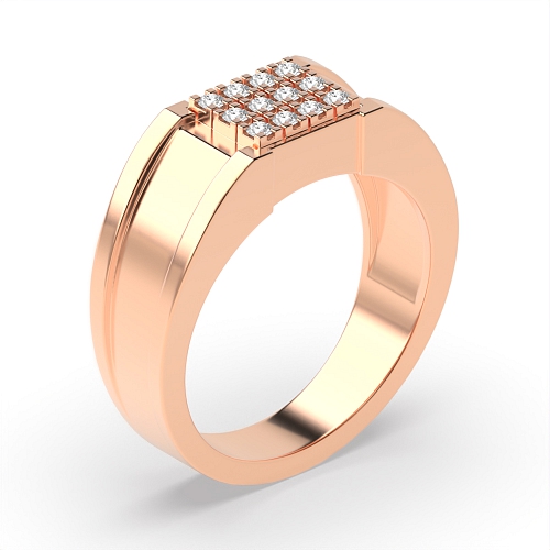 4 Prong Round Rose Gold Luminance cascade Diamond Rings