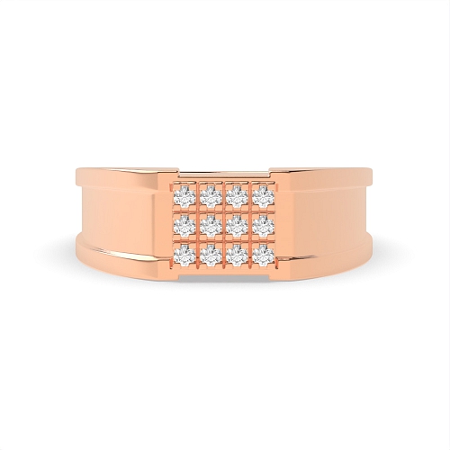 4 Prong Round Rose Gold Luminance cascade Diamond Rings