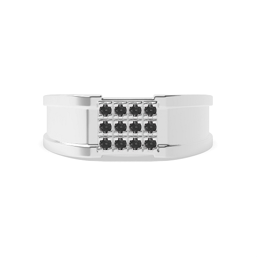 4 Prong Round Luminance cascade Black Diamond Rings