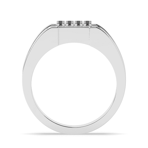 4 Prong Round Luminance cascade Black Diamond Rings