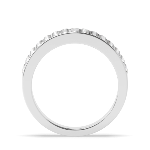 Channel Setting Round 3 row Half Eternity Diamond Rings