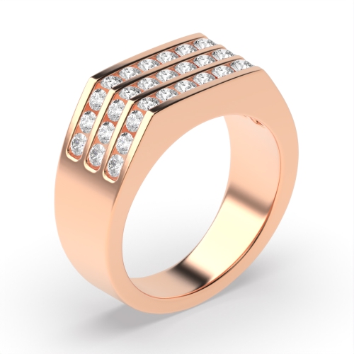 Channel Setting Round Rose Gold Zenith Engagement Rings