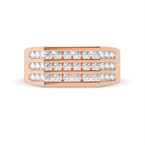 Channel Setting Round Rose Gold Zenith Engagement Rings