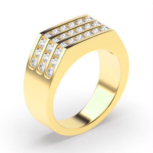 Channel Setting Round Yellow Gold Zenith Engagement Rings