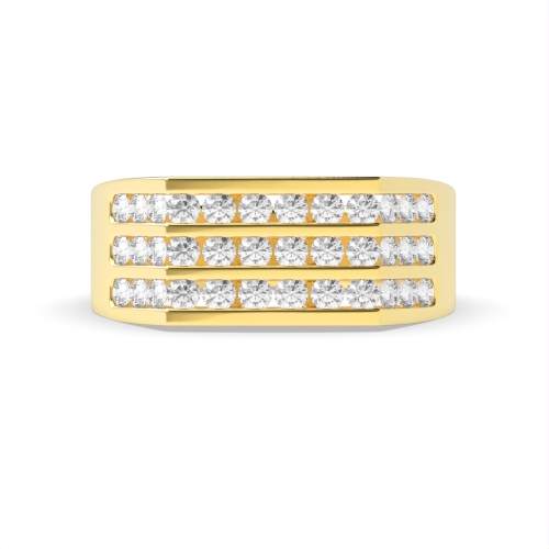 Channel Setting Round Yellow Gold Zenith Engagement Rings