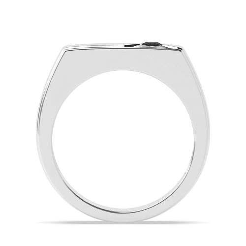 Pave Setting Round Flat top Black Diamond Engagement Rings