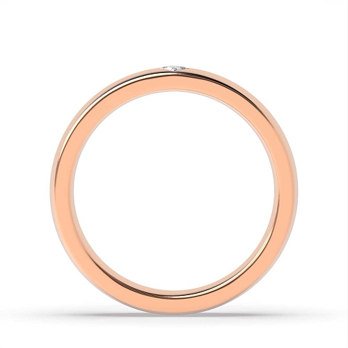 Flush Setting Princess Rose Gold Court profile Wedding Rings & Bands