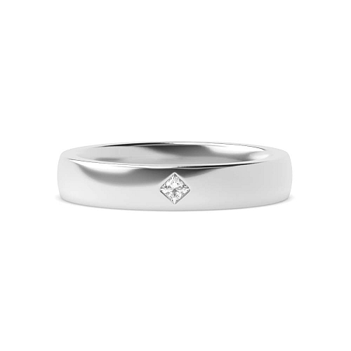 Flush Setting Princess Court profile Lab Grown Diamond Wedding Rings & Bands
