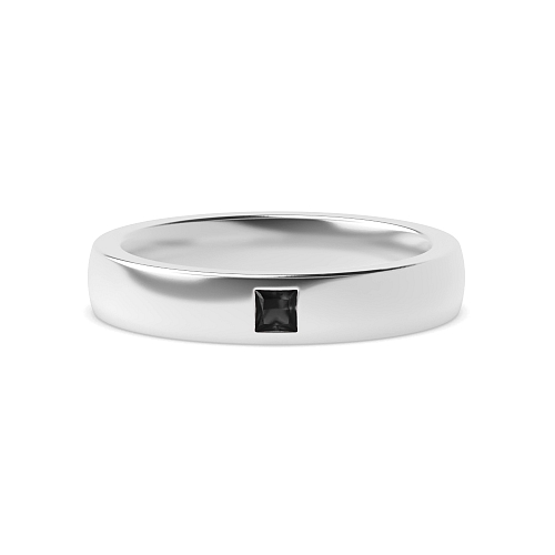 Flush Setting Princess Court profile solitare Black Diamond Wedding Rings & Bands