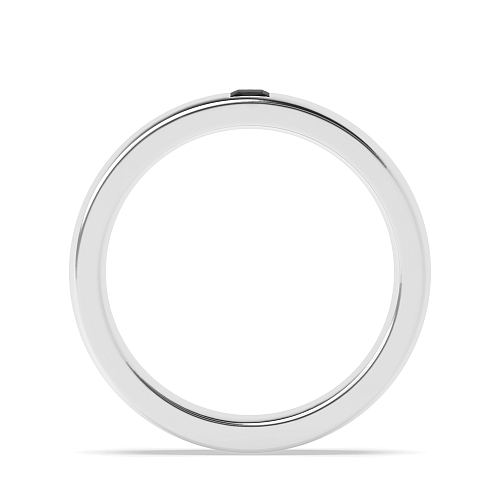 Flush Setting Princess Court profile solitare Black Diamond Wedding Rings & Bands