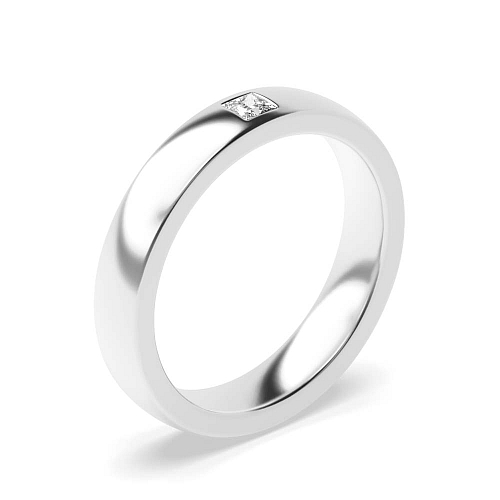 Flush Setting Princess Court profile solitare Lab Grown Diamond Wedding Rings & Bands