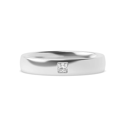 Flush Setting Princess Court profile solitare Lab Grown Diamond Wedding Rings & Bands