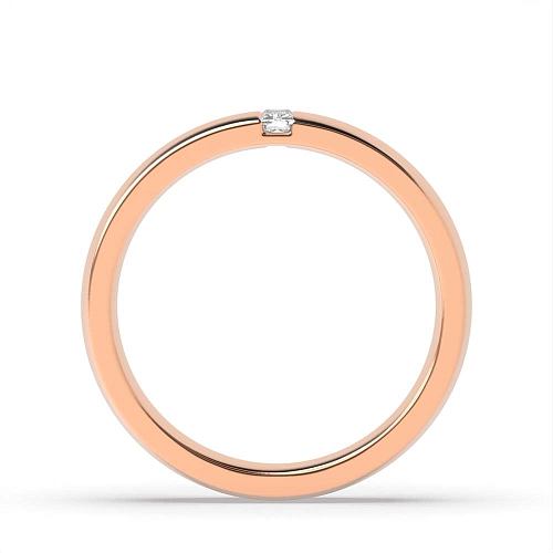 Flush Setting Baguette Rose Gold Court profile Wedding Rings & Bands