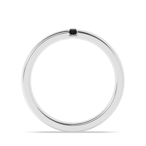 Flush Setting Baguette Court profile Black Diamond Wedding Rings & Bands