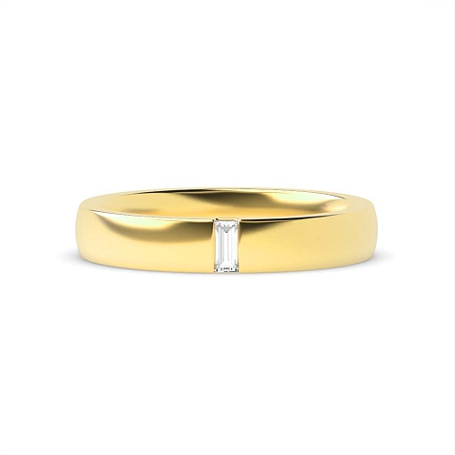 Flush Setting Baguette Yellow Gold Court profile Wedding Rings & Bands