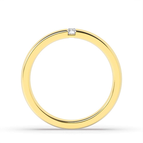 Flush Setting Baguette Yellow Gold Court profile Wedding Rings & Bands